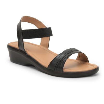 Senorita Casual Sandal For Ladies (Black) LAF-1121 By Liberty Senorita