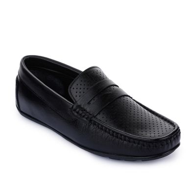 Fortune Men's (Black) Classic Loafer Shoes RLE-102 By Liberty Fortune