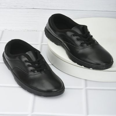 Prefect (Black) Lacing School Shoes For Kids S-BOYEXCEA By Liberty Prefect