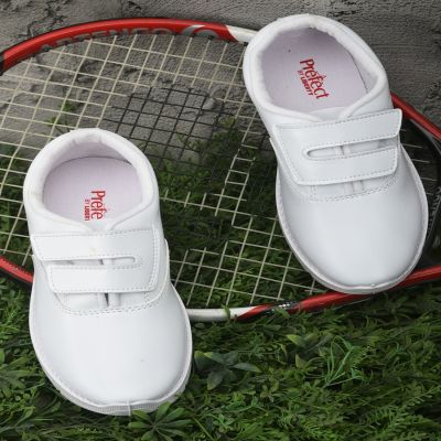 Prefect (White) Velcro School Shoes For Kids S/BOY-V By Liberty Prefect