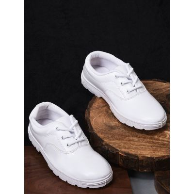 Prefect (White) Lacing School Shoes For Kids S-BOYEXCEA By Liberty Prefect