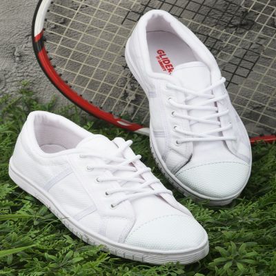 Gliders (White) Lacing PT School Shoes For Kids TENNIS-E By Liberty Gliders